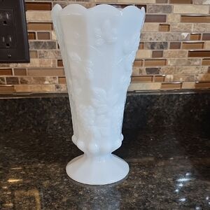 Chic White Embossed Vase